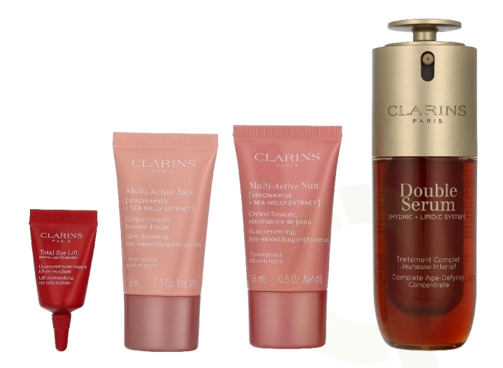 Clarins Age-Defying For First Line Set 83 ml Serum 50ml/Day Cream 15ml/Night Cream 15ml/Eye gel 3ml ryhmässä KAUNEUS JA TERVEYS / Ihonhoito / Kasvot @ TP E-commerce Nordic AB (D39507)