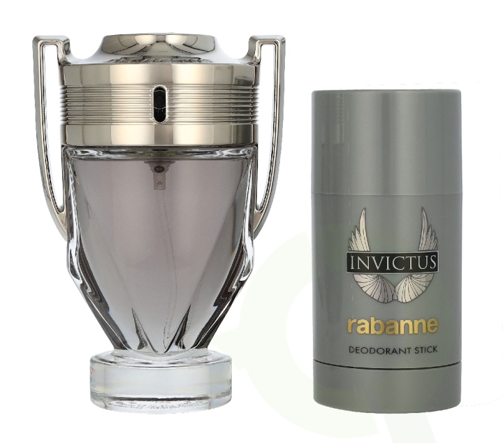 Paco Rabanne Invictus Giftset 175 ml Edt Spray 100ml/Deo Stick 75ml ryhmässä KAUNEUS JA TERVEYS / Lahjapakkaukset / Naisten lahjapakkaukset @ TP E-commerce Nordic AB (D39558)