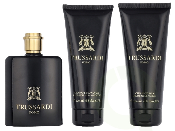 Trussardi Uomo Giftset 500 ml Edp Spray 100ml/Shampooo & Shower Gel 200ml/After Shave Balm 200ml ryhmässä KAUNEUS JA TERVEYS / Tuoksut & Parfyymit / Parfyymit @ TP E-commerce Nordic AB (D39686)