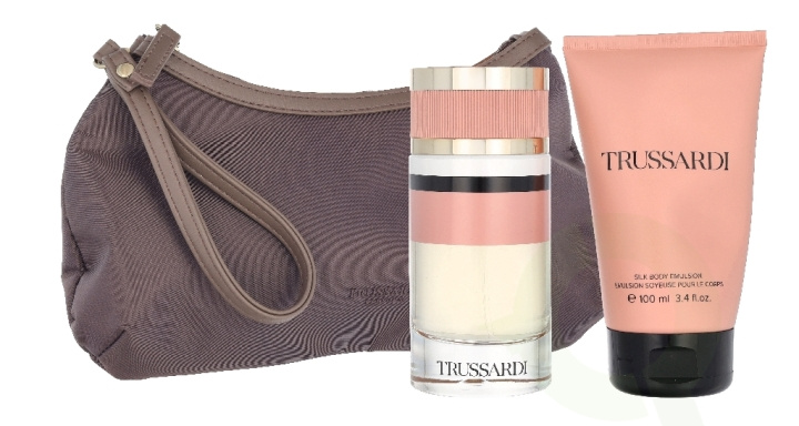 Trussardi By Trussardi Giftset 190 ml Edp Spray 90ml/Body Emulsion 100ml/Beauty Bag ryhmässä KAUNEUS JA TERVEYS / Lahjapakkaukset / Naisten lahjapakkaukset @ TP E-commerce Nordic AB (D39690)