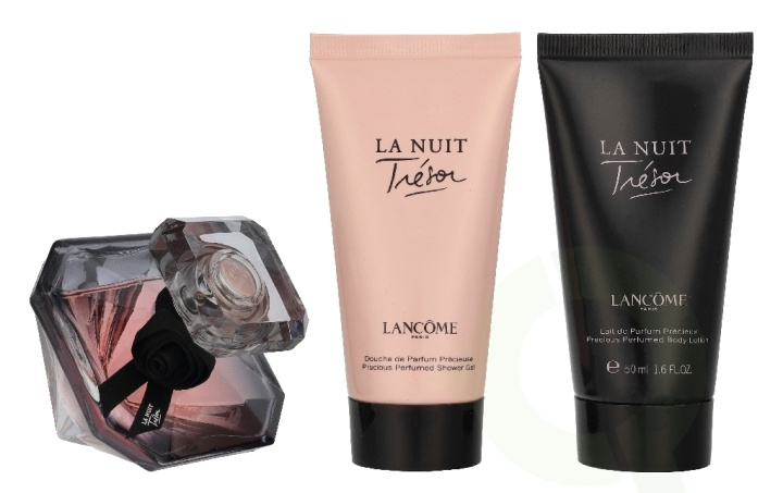 Lancome La Nuit Tresor Giftset 130 ml eDP Spray 30ml/Body Lotion 50ml/Shower Gel 50ml ryhmässä KAUNEUS JA TERVEYS / Lahjapakkaukset / Naisten lahjapakkaukset @ TP E-commerce Nordic AB (D39698)