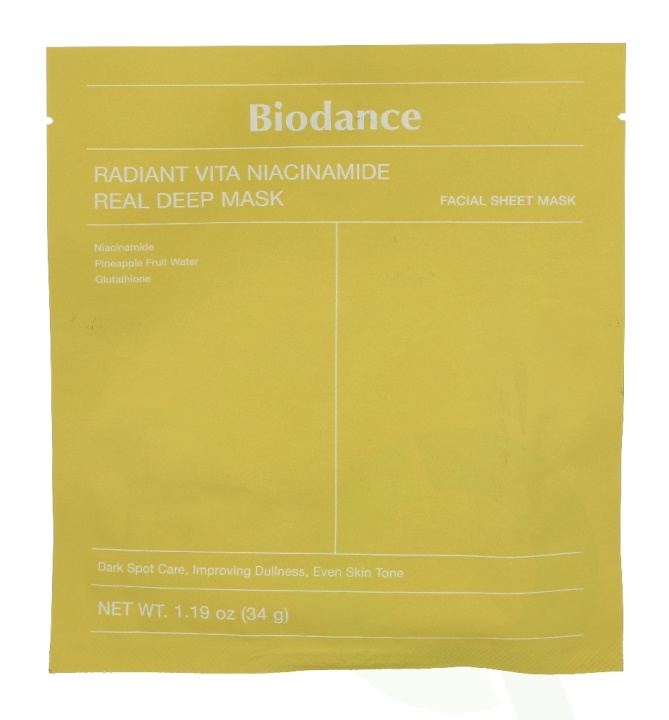 Biodance Radiant Vita Niacinamide Face Mask 34 g ryhmässä KAUNEUS JA TERVEYS / Ihonhoito / Kasvot @ TP E-commerce Nordic AB (D39712)
