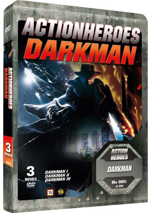 Darkman Trilogy: Action Heroes (Steelbook) Liam Neeson (DVD) ryhmässä KODINELEKTRONIIKKA / Ääni & Kuva / TV & Tarvikkeet / Elokuvat / DVD @ TP E-commerce Nordic AB (D40227)
