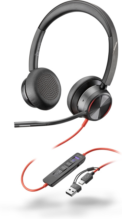 poly Blackwire 8225 -USB-C-stereokuulokemikrofoni + USB-C-/A-sovitin, Microsoft Teams -sertifioitu (8X225AA) ryhmässä TIETOKOONET & TARVIKKEET / Tietokonetarvikkeet / Kuulokkeet @ TP E-commerce Nordic AB (D40486)