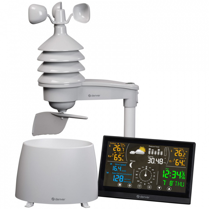 Denver Väderstation Vind och regn-sensor Färgskärm WS-650 ryhmässä KOTI, TALOUS JA PUUTARHA / Tuulettimet ja ilmastointilaitteet / Lämpömittarit ja sääasemat @ TP E-commerce Nordic AB (D40683)