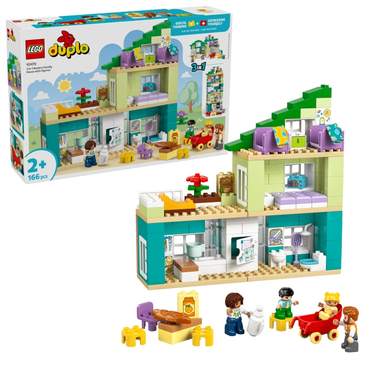 LEGO DUPLO Town – 3-in-1 moderni perhetalo hahmoineen (10470) ryhmässä LELUT, TUOTTEET LAPSILLE JA VAUVOILLE / Leikkikalut, Askartelu &Pelit / Rakennuslelut / Lego @ TP E-commerce Nordic AB (D40777)