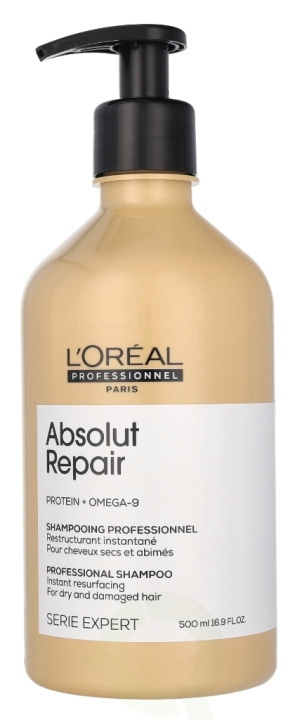 L\'Oreal Serie Expert Absolut Repair Gold Quinoa Shampoo 500 ml ryhmässä KAUNEUS JA TERVEYS / Hiukset &Stailaus / Hiustenhoito / Shampoo @ TP E-commerce Nordic AB (D40993)