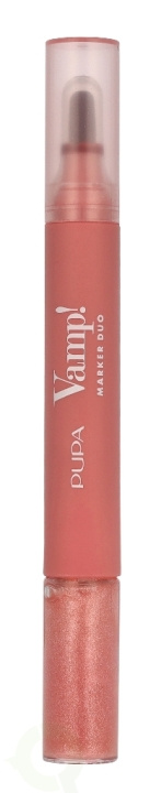 Pupa Milano Pupa Vamp! Marker Duo 4 ml #002 Frozen Rose / lip marker 1,4ml / lip gloss 2,6ml ryhmässä KAUNEUS JA TERVEYS / Meikit / Huulet / Huulipuna @ TP E-commerce Nordic AB (D41083)
