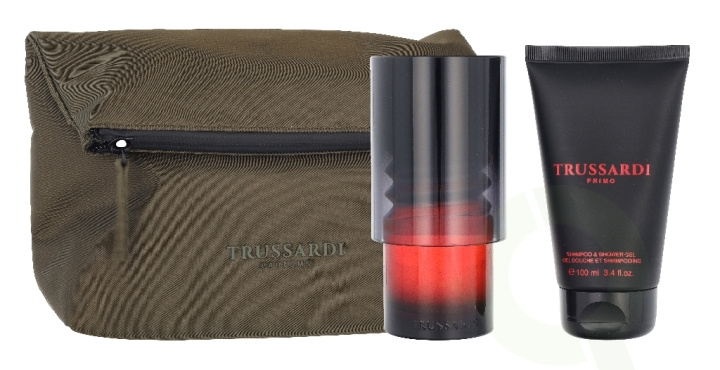 Trussardi Primo Giftset 200 ml Edp Spray 100ml Box/Shampoo & Shower Gel 100ml/Beauty Bag ryhmässä KAUNEUS JA TERVEYS / Lahjapakkaukset / Miesten lahjapakkaukset @ TP E-commerce Nordic AB (D41090)