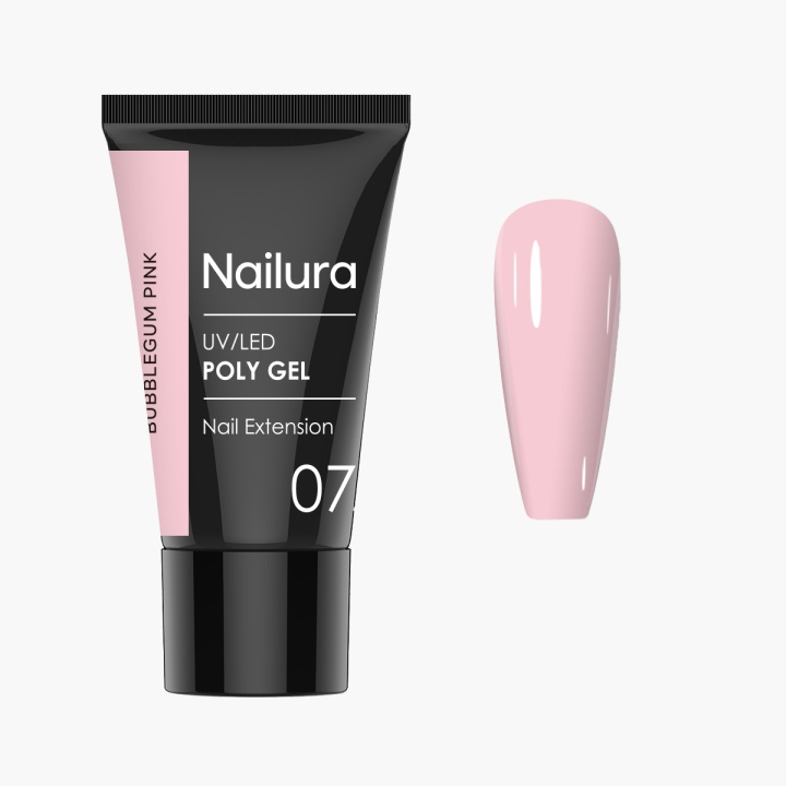 Nailura Poly Gel 7 – Bubblegum Pink – 30 ml ryhmässä KAUNEUS JA TERVEYS / Manikyyri/Pedikyyri / Kynsilakka @ TP E-commerce Nordic AB (D41317)