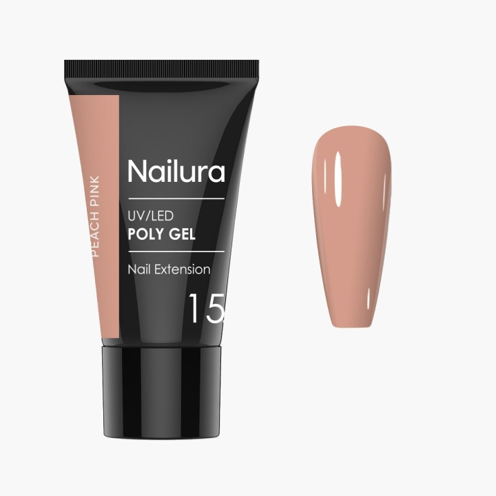 Nailura Poly Gel 15 – Peach Pink – 30 ml ryhmässä KAUNEUS JA TERVEYS / Manikyyri/Pedikyyri / Kynsilakka @ TP E-commerce Nordic AB (D41324)