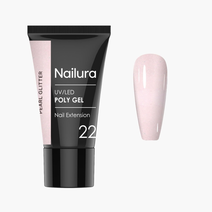 Nailura Poly Gel 22 – Pearl Glitter – Vaalea, helmiäishohtoinen nude – 30 ml ryhmässä KAUNEUS JA TERVEYS / Manikyyri/Pedikyyri / Kynsilakka @ TP E-commerce Nordic AB (D41329)