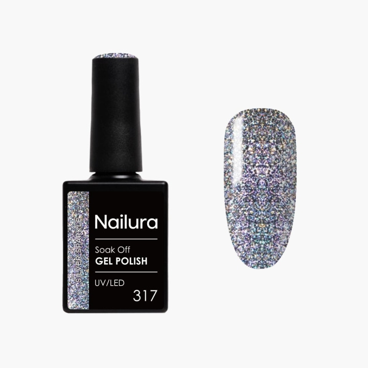 Nailura Geelilakka 317 – Silver Sparkle – 10 ml ryhmässä KAUNEUS JA TERVEYS / Manikyyri/Pedikyyri / Kynsilakka @ TP E-commerce Nordic AB (D41563)