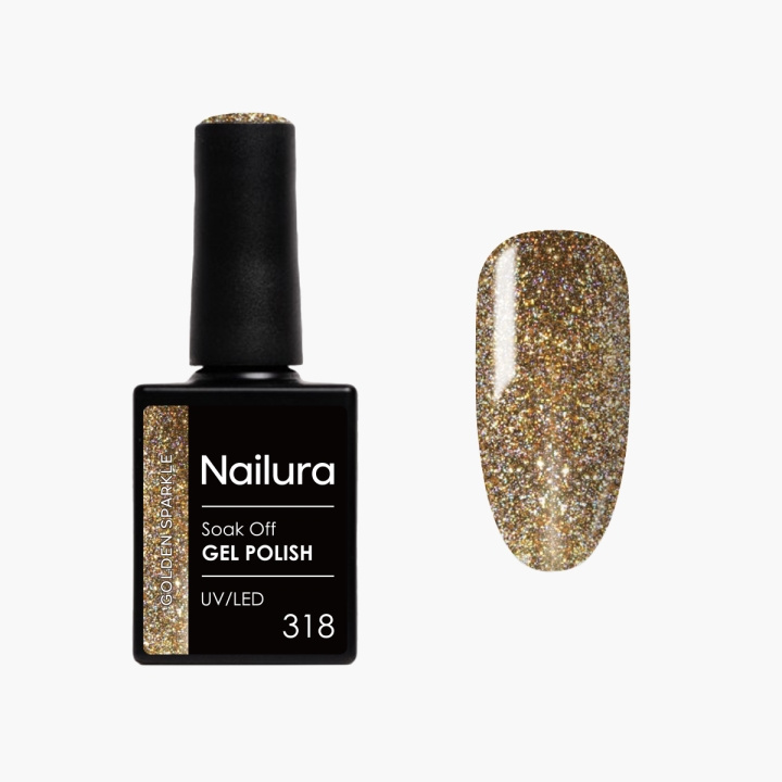 Nailura Geelilakka 318 – Golden Sparkle – 10 ml ryhmässä KAUNEUS JA TERVEYS / Manikyyri/Pedikyyri / Kynsilakka @ TP E-commerce Nordic AB (D41564)