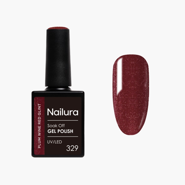 Nailura Geelilakka 329 – Plum Wine Red Glint – 10 ml ryhmässä KAUNEUS JA TERVEYS / Manikyyri/Pedikyyri / Kynsilakka @ TP E-commerce Nordic AB (D41571)