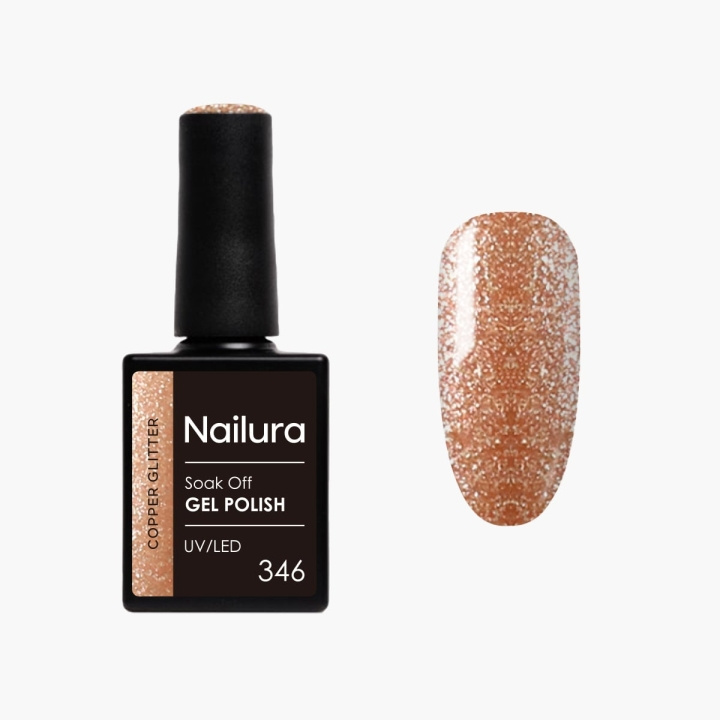 Nailura Geelilakka 346 – Copper Glitter – 10 ml ryhmässä KAUNEUS JA TERVEYS / Manikyyri/Pedikyyri / Kynsilakka @ TP E-commerce Nordic AB (D41581)