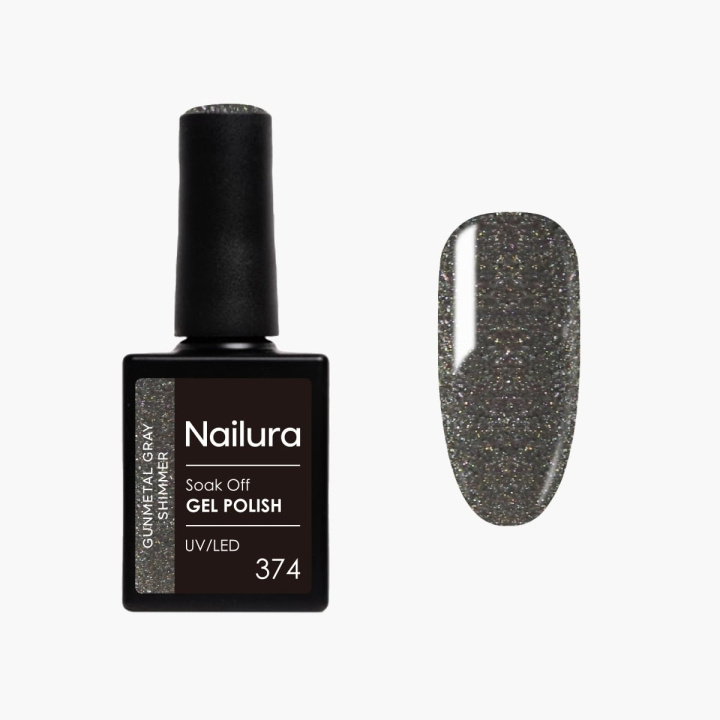 Nailura Geelilakka 374 – Gunmetal Gray Shimmer – 10 ml ryhmässä KAUNEUS JA TERVEYS / Manikyyri/Pedikyyri / Kynsilakka @ TP E-commerce Nordic AB (D41600)