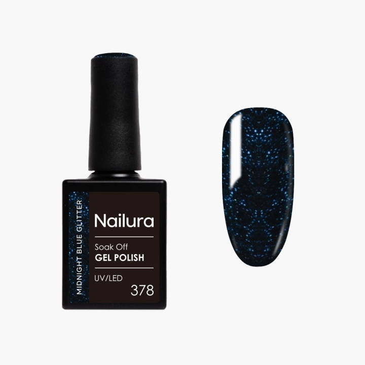 Nailura Geelilakka 378 – Midnight Blue Glitter – 10 ml ryhmässä KAUNEUS JA TERVEYS / Manikyyri/Pedikyyri / Kynsilakka @ TP E-commerce Nordic AB (D41602)