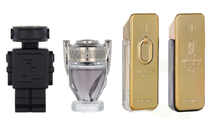 Paco Rabanne Miniatures Set 20 ml 1 Million Edt Spray 5ml/1 Million Elixir Parfum 5ml/Invictus Edt Spra 5ml/Phantom Edt Spra 5ml ryhmässä KAUNEUS JA TERVEYS / Tuoksut & Parfyymit / Parfyymit / Hajuvesiboksit @ TP E-commerce Nordic AB (D41669)