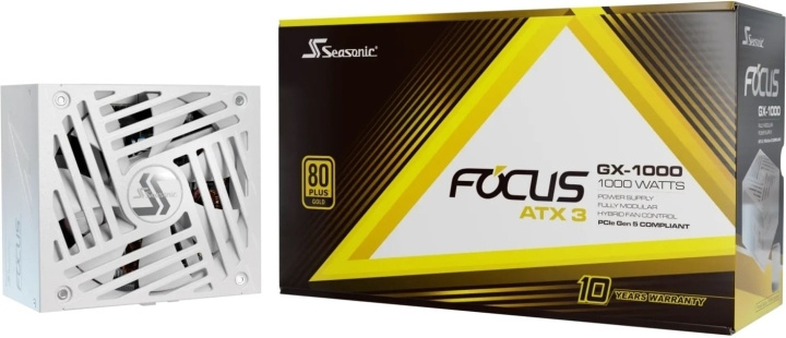 Seasonic FOCUS GX-1000 ATX 3.1 (2024) -virtalähde, valkoinen, 1000W ryhmässä TIETOKOONET & TARVIKKEET / Tietokoneen komponentit / Virtalähde/PSU @ TP E-commerce Nordic AB (D41766)