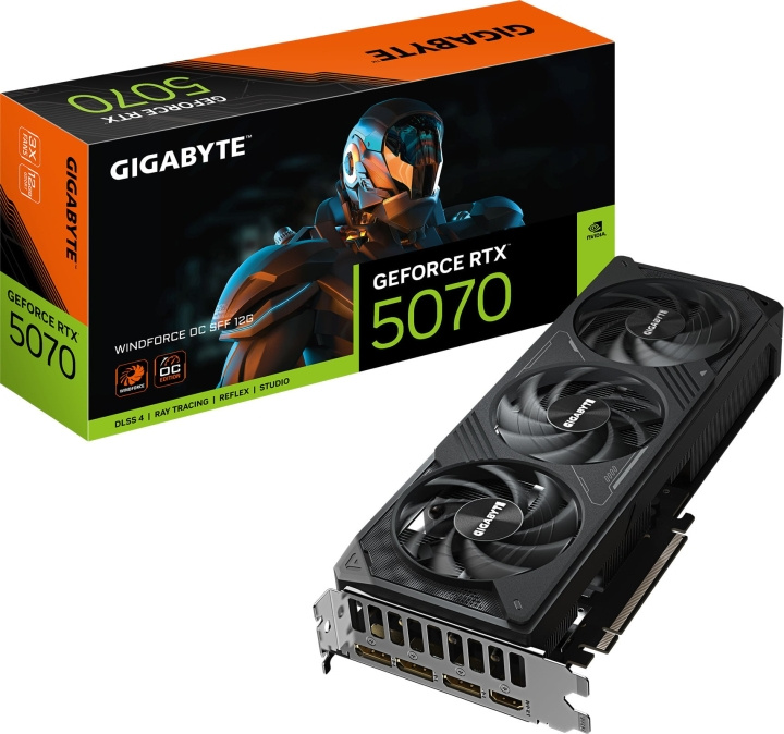 Gigabyte GeForce RTX 5070 WINDFORCE OC SFF 12 Gt näytönohjain ryhmässä TIETOKOONET & TARVIKKEET / Tietokoneen komponentit / Näytönohjaimet @ TP E-commerce Nordic AB (D41839)