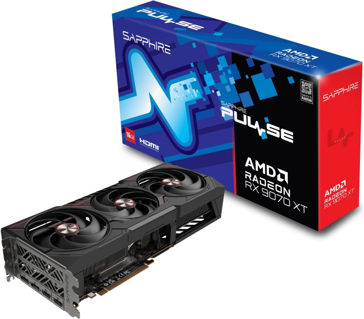 Sapphire Technologies Sapphire PULSE AMD Radeon RX 9070 XT näytönohjain ryhmässä TIETOKOONET & TARVIKKEET / Tietokoneen komponentit / Näytönohjaimet @ TP E-commerce Nordic AB (D41845)