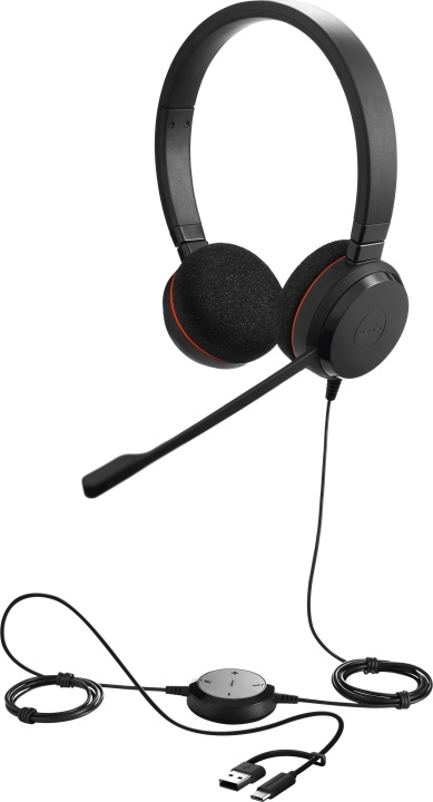 Jabra Evolve 20 kuulokemikrofoni, stereo, UC, USB-C/USB-A ryhmässä TIETOKOONET & TARVIKKEET / Tietokonetarvikkeet / Kuulokkeet @ TP E-commerce Nordic AB (D41852)