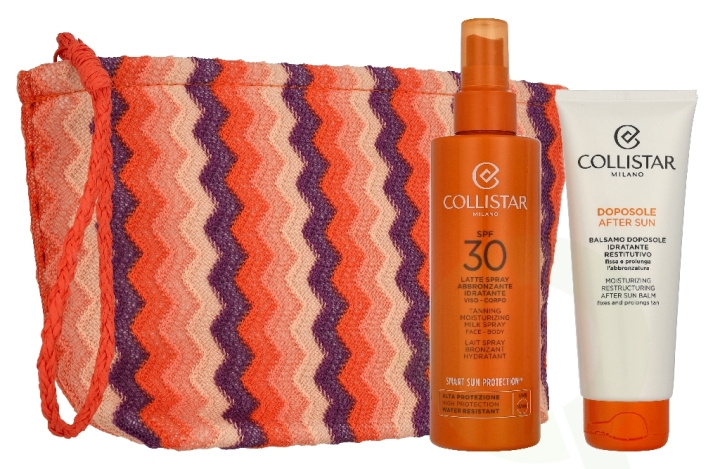 Collistar Sun Giftset 300 ml Tanning Spray Milk Spf30 200ml/After-Sun Balm 100ml/Pouch ryhmässä KAUNEUS JA TERVEYS / Ihonhoito / Rusketus / Aurinkosuoja @ TP E-commerce Nordic AB (D41941)