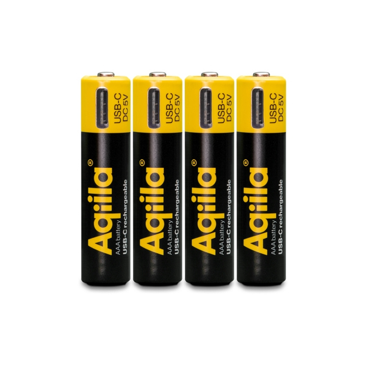 Aqiila – USB-C-ladattava akku – koko AAA – 600 mAh – 4 kpl:n pakkaus ryhmässä KODINELEKTRONIIKKA / Paristot & Laturit / Akut @ TP E-commerce Nordic AB (D42134)