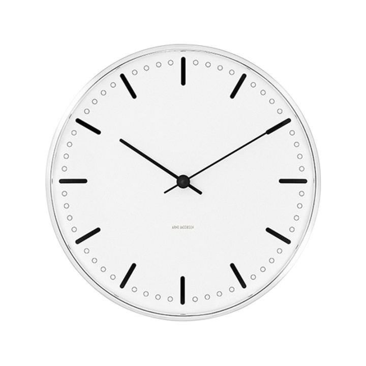 Arne Jacobsen Clocks Arne Jacobsen – City Hall -seinäkello – Ø21 cm – valkoinen ryhmässä KOTI, TALOUS JA PUUTARHA / Kellot ja laskimet / Seinäkellot @ TP E-commerce Nordic AB (D42304)
