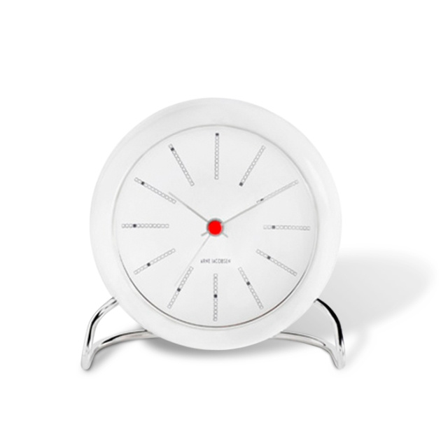 Arne Jacobsen Clocks Arne Jacobsen – Bankers -pöytäkello – Ø11 cm – valkoinen ryhmässä KOTI, TALOUS JA PUUTARHA / Kellot ja laskimet / Herätyskellot @ TP E-commerce Nordic AB (D42307)