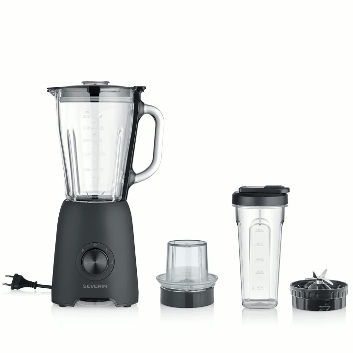 Severin Blender Glaskanna 1,5 liter 3 in 1 SM 3724 600W ryhmässä KOTI, TALOUS JA PUUTARHA / Kodinkoneet / Yleiskoneet ja monitoimikoneet / Tehosekoittimet @ TP E-commerce Nordic AB (D42745)