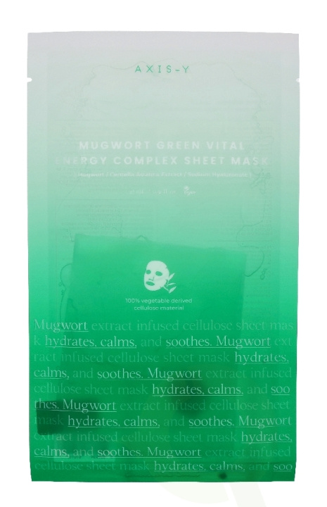 AXIS-Y Mugwort Green Vital Engery Complex Sheet Mask 27 ml ryhmässä KAUNEUS JA TERVEYS / Ihonhoito / Kasvot / Naamiot @ TP E-commerce Nordic AB (D42907)