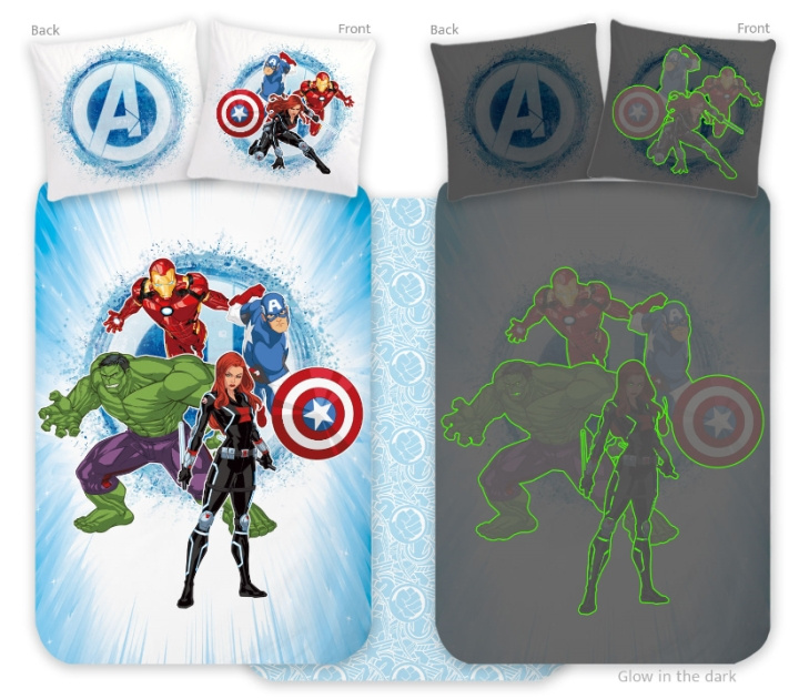 BrandMac Vuodevaatteet – Juniorikoko 100 x 140 cm – Avengers 91 Glow (1029345) ryhmässä LELUT, TUOTTEET LAPSILLE JA VAUVOILLE / Lasten tekstiilit / Sänkyvaatteet @ TP E-commerce Nordic AB (D43074)