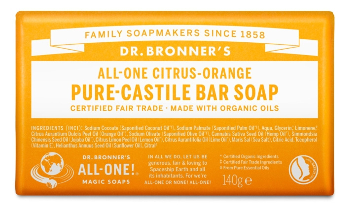 Dr. Bronner\'s Dr. Bronner\'s - Palasaippua Citrus Orange 140 g ryhmässä KAUNEUS JA TERVEYS / Ihonhoito / Kehon hoito / Käsisaippua @ TP E-commerce Nordic AB (D43099)