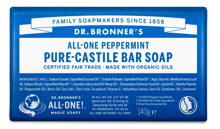 Dr. Bronner\'s - Piparminttu-palasaippua 140 g ryhmässä KAUNEUS JA TERVEYS / Ihonhoito / Kehon hoito / Käsisaippua @ TP E-commerce Nordic AB (D43100)