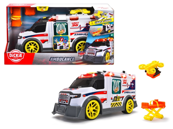 Dickie Toys Ambulanssi (203307003) ryhmässä LELUT, TUOTTEET LAPSILLE JA VAUVOILLE / Leikkikalut, Askartelu &Pelit / Leikkiautot @ TP E-commerce Nordic AB (D43137)