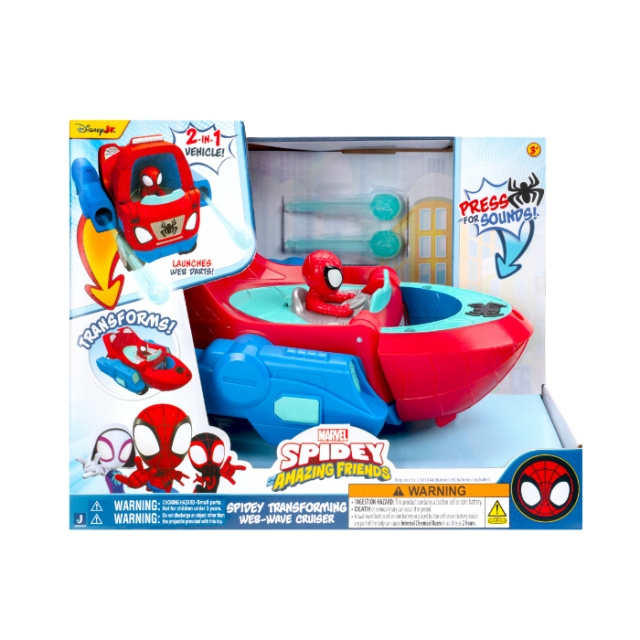 Disney Spidey – Muuntautuva Web-Wave Cruiser (SNF0379) ryhmässä LELUT, TUOTTEET LAPSILLE JA VAUVOILLE / Leikkikalut, Askartelu &Pelit / Figuurit, miniatyyrit ja tarvikkeet @ TP E-commerce Nordic AB (D43177)