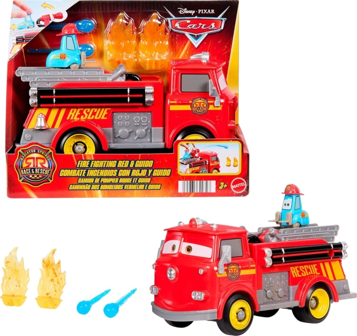 Disney Autot – Radiator Springs Race & Rescue -palokunta-leikkisetti, punainen ja Guido (JFL54) ryhmässä LELUT, TUOTTEET LAPSILLE JA VAUVOILLE / Leikkikalut, Askartelu &Pelit / Figuurit, miniatyyrit ja tarvikkeet @ TP E-commerce Nordic AB (D43180)