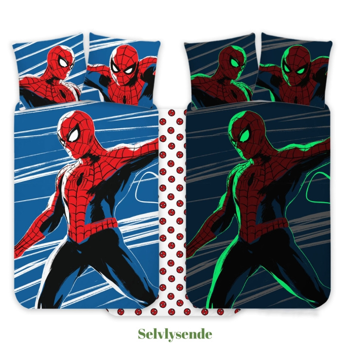 BrandMac Vuodevaatteet – Juniorikoko 100 x 140 cm – Spiderman 1053 Glow (1029355) ryhmässä LELUT, TUOTTEET LAPSILLE JA VAUVOILLE / Lasten tekstiilit / Sänkyvaatteet @ TP E-commerce Nordic AB (D43227)