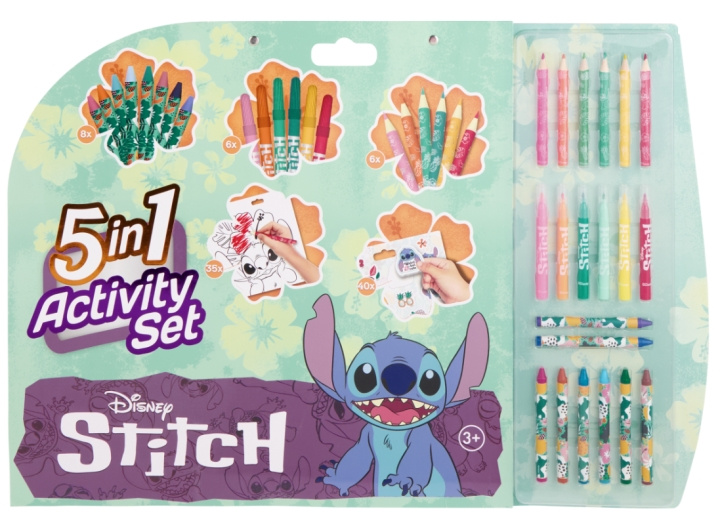 Disney Stitch Stitch – 5-in-1-värityskirja ja aktiviteettisarja (ST24306V) ryhmässä LELUT, TUOTTEET LAPSILLE JA VAUVOILLE / Leikkikalut, Askartelu &Pelit / Käsityöt @ TP E-commerce Nordic AB (D43244)