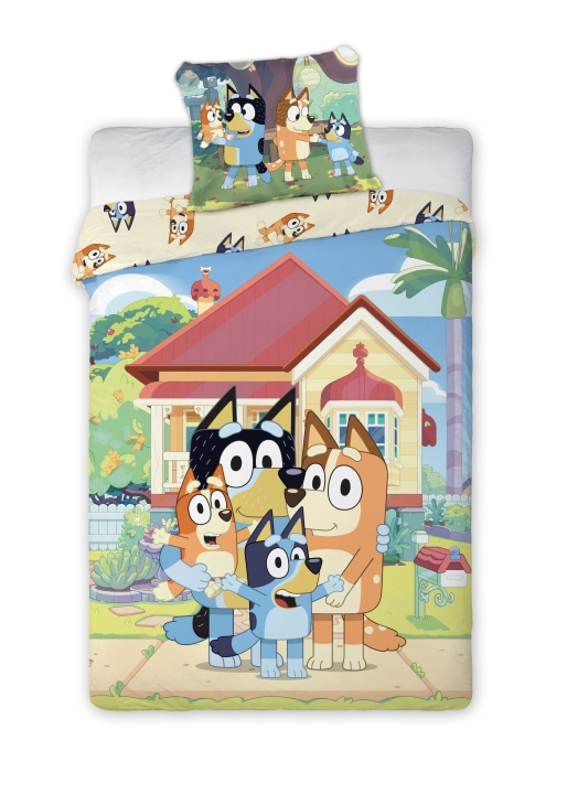 BrandMac Vuodevaatteet – Junior-koko 100 x 140 cm – Bluey-perhe (1029599) ryhmässä LELUT, TUOTTEET LAPSILLE JA VAUVOILLE / Lasten tekstiilit / Sänkyvaatteet @ TP E-commerce Nordic AB (D43339)