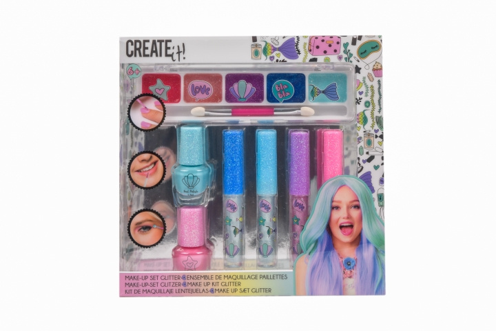 CREATE it! Glitter-merenneito-meikkisetti, 7 kpl (84141V2) ryhmässä LELUT, TUOTTEET LAPSILLE JA VAUVOILLE / Leikkikalut, Askartelu &Pelit / Pieni koti ja roolileikki @ TP E-commerce Nordic AB (D43541)