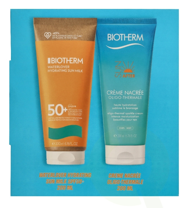 Biotherm Summer Sun Protection Giftset 400 ml Waterlover Hydrating Sunmilk SPF50 200ml/Creme Nacree Oligo Thermale 200ml ryhmässä KAUNEUS JA TERVEYS / Ihonhoito / Rusketus / Aurinkosuoja @ TP E-commerce Nordic AB (D43782)