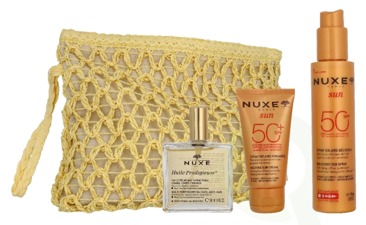 Nuxe Silky Summer Routine Set 250 ml Body Spray SPF50 150ml/Face Sunscreen Cream SPF50+ 50ml/Dry Care Oil 50ml ryhmässä KAUNEUS JA TERVEYS / Lahjapakkaukset / Naisten lahjapakkaukset @ TP E-commerce Nordic AB (D43799)