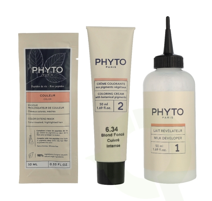 Phyto Phytocolor Permanent Color 110 ml #6.34 Intense Dark Copper Blonde ryhmässä KAUNEUS JA TERVEYS / Hiukset &Stailaus / Hiustenhoito / Hiusväri @ TP E-commerce Nordic AB (D43801)