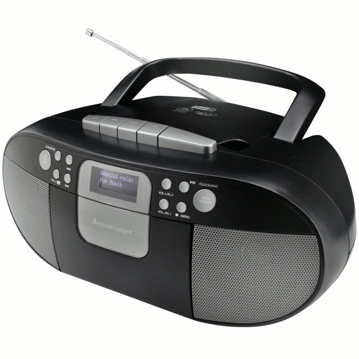 Soundmaster Boombox CD/MP3 DAB+/FM-radio Kassett USB SCD7800SW Svart/Grå ryhmässä KODINELEKTRONIIKKA / Ääni & Kuva / Kotiteatteri, HiFi ja kannettavat / Kannettavat musiikkisoittimet / CD-sottimet @ TP E-commerce Nordic AB (D44032)