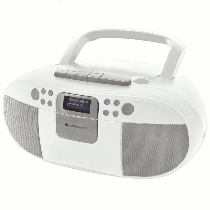 Soundmaster Boombox CD/MP3 DAB+/FM-radio Kassett USB SCD7800WE Vit ryhmässä KODINELEKTRONIIKKA / Ääni & Kuva / Kotiteatteri, HiFi ja kannettavat / Kannettavat musiikkisoittimet / CD-sottimet @ TP E-commerce Nordic AB (D44033)