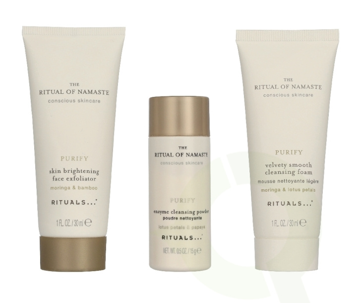 Rituals Namaste Set 75 ml Skin Brightening Face Exfoliator 30ml/Velvety Smooth Cleansing Foam 30ml/Enzyme Cleansing Powder 15gr