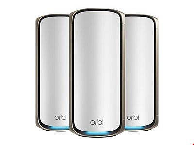 Netgear Router Orbi 970 WiFi 7 Mesh system 3-Pack (RBE973S) - White Netgear ryhmässä TIETOKOONET & TARVIKKEET / Verkko / Wifi-vahvistimet @ TP E-commerce Nordic AB (D44503)